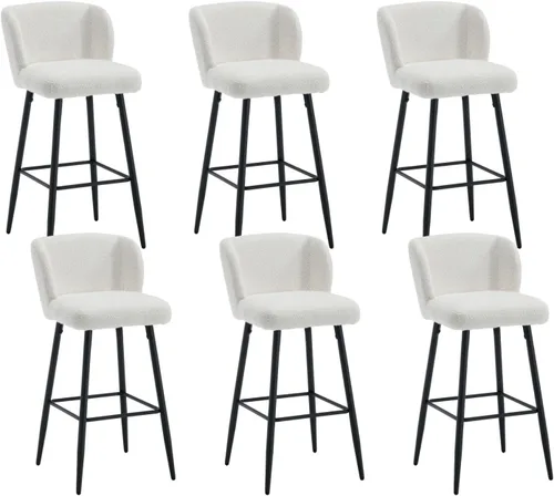 Vista 9 de RIVOVA Taburetes de bar de 26 pulgadas de altura de mostrador con respaldo, juego de 2 taburetes de bar modernos para encimera de cocina, taburetes