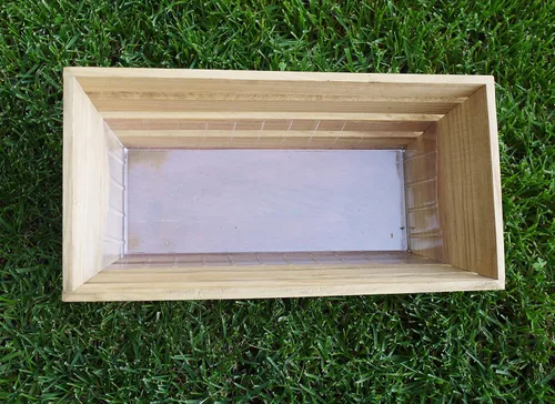Vista 5 de Admired By Nature Maceta de madera natural, caja rectangular de madera de 6 x 13 pulgadas de largo, para jardines, plantas, decoración del hogar
