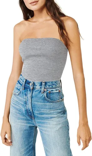 Vista 8 de H HIAMIGOS Paquete de 3 camisetas de algodón sin tirantes para mujer, sin mangas, elásticas, lindas, sin relleno