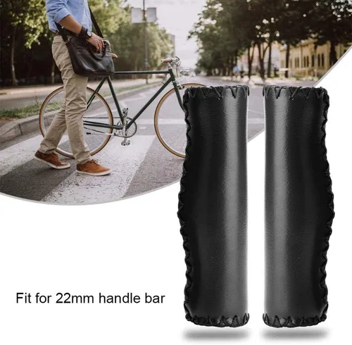 Vista 4 de VGEBY1 Agarres de extremo de barra de mango de bicicleta, empuñaduras de manillar de bicicleta PU cosidas a mano, accesorios de agarre de ciclismo