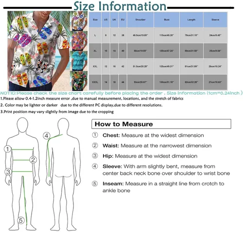 Vista 6 de Camisas de manga larga hawaianas sueltas casuales con estampado corto de solapa para playa, ropa de verano