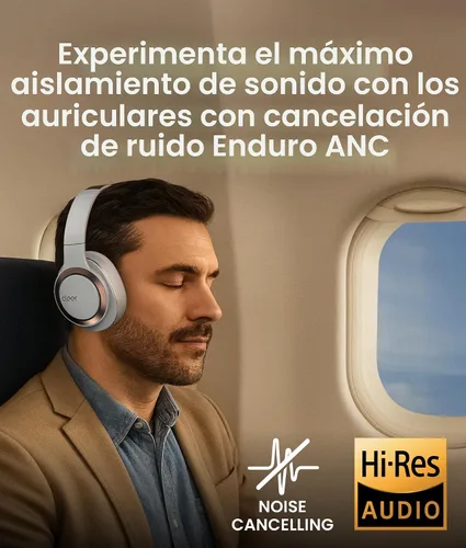 Vista 9 de Cleer Audio Enduro ANC Auriculares con cancelación de ruido, color gris Gris claro