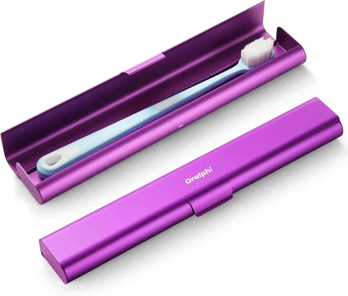 Vista 16 de Estuche de viaje para cepillo de dientes de aluminio, soporte portátil para cepillo de dientes, contenedor resistente para cepillo de dientes manual