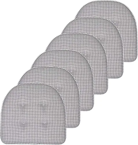 Vista 36 de Sweet Home Collection - Cojín de asiento de espuma viscoelástica y respaldo de caucho antideslizante con capitoné para silla, cojín en U, 17x16 Gris