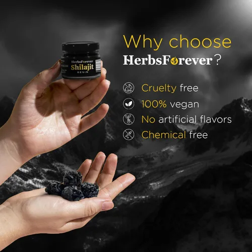 Vista 4 de Herbsforever Resina Shilajit de máxima potencia con 85 minerales traza para aumentar la energía y apoyar el sistema inmunológico para hombres