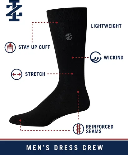 Vista 3 de IZOD Calcetines de vestir para hombre Paquete de 7 calcetines ligeros elásticos que se mantienen en pie hasta media pantorrilla Calcetines