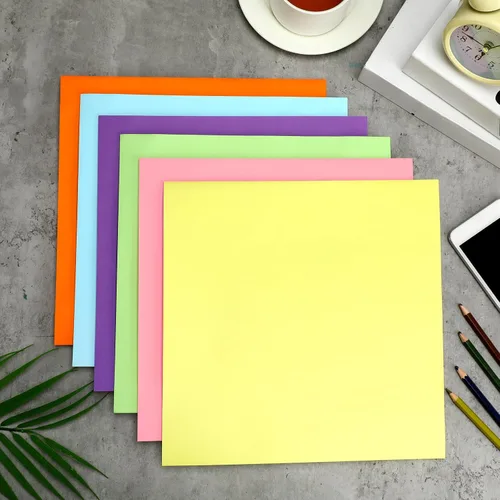 Vista 7 de Notas adhesivas grandes de 11 x 11 pulgadas, papel adhesivo grande, 6 colores surtidos, bloc de notas para cuaderno de pared, oficina, rosa
