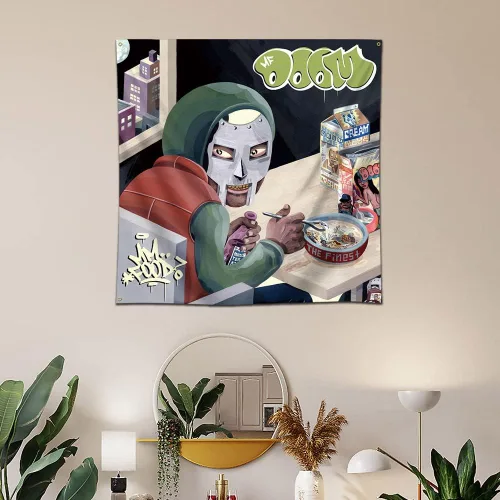 Vista 2 de eksent Mm...Food Art Music Album Wall Hanging Tapestry Flag Banner 4X4Ft