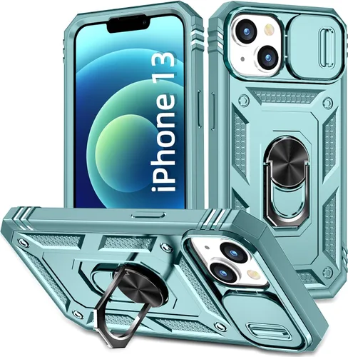 Vista 23 de Korecase Diseño para iPhone 12 Pro Max Kickstand Funda con cubierta de cámara de grado militar Caída de doble capa de cuerpo completo Protección a