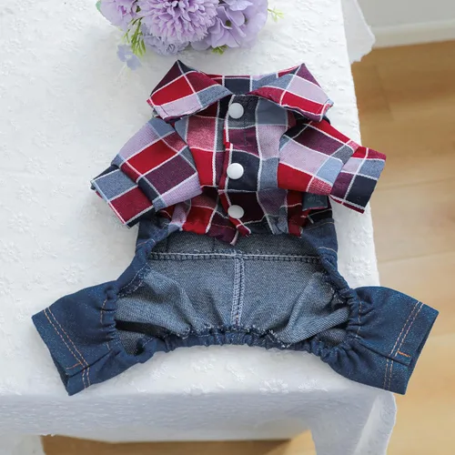 Vista 3 de Ropa de invierno para perros, overoles elegantes para mascotas para perros pequeños y medianos, lindo mono para cachorros, ropa clásica para perros