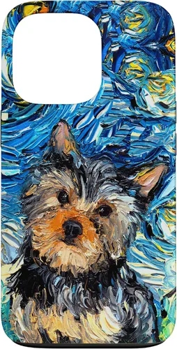 Vista 10 de iPhone 16 Yorkshire terrier Starry Night Cute Yorkie Dog Art por Aja Case