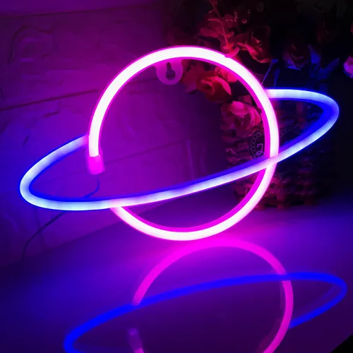 Vista 8 de Letrero de neón para decoración de pared, estético, amarillo, para dormitorio, USB/3-AA, funciona con pilas, luz nocturna para decoración de luz
