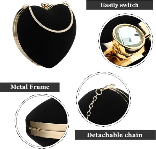 Vista 3 de Bolso de mano de terciopelo para mujer, bolso de hombro vintage para mujer, elegante bolso para boda de noche