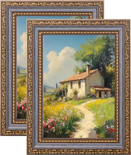 Vista 56 de eletecpro 8x10 Vintage Picture Frame, Glass Cover, Gold, 2-Pack Dorado