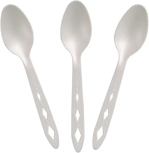 Vista 11 de Tenedores desechables CPLA 100% compostables (paquete de 100). Juego de cubiertos no plásticos. Cubiertos ecológicos, cubiertos blancos, utensilios