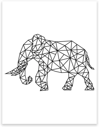 Vista 7 de Andaz Press Colección de arte geométrico para pared de origami, impresión minimalista en blanco y negro, oso, 8.5 x 11 pulgadas, paquete de 1
