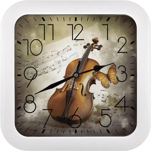 Vista 18 de 10" Square Modern Wall Clock,Art Chicken Animal Painting Print Kitchen Clocks Wall Battery Operated,Silent Non Ticking Unique Funny Cute Wall Clock