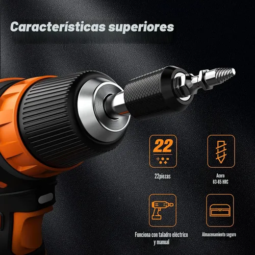 Vista 2 de Nuovoware Juego de extractor de tornillos dañados, 22 piezas, kit de extractor de tornillos pelados fácil de quitar, juego de removedor de tornillos