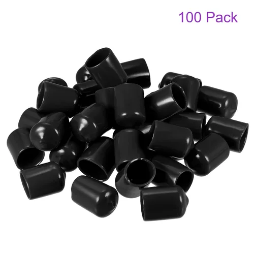 Vista 6 de DMiotech Paquete de 100 protectores de rosca de tornillo negros de 1/2 pulgada de identificación, tapas de goma para pernos de tornillo, tubería