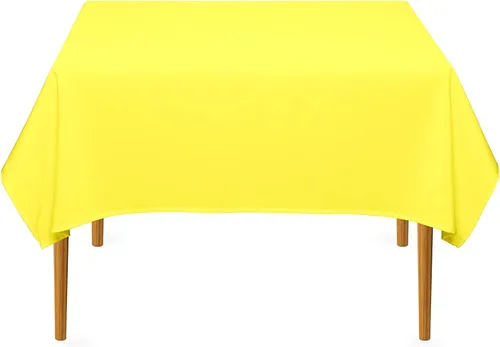 Vista 149 de Pomp - Mantel premium de poliéster con estampado abstracto de 52 x 52 pulgadas cuadradas Tela de fácil cuidado, resistente a arrugas y manchas