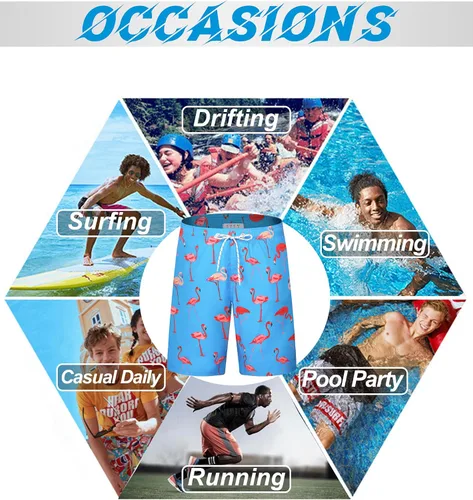 Vista 6 de APTRO Men's Quick Dry Swim Trunks 9" Swimsuits Mesh Liner Beach Bathing Suits Long Swimming Shorts