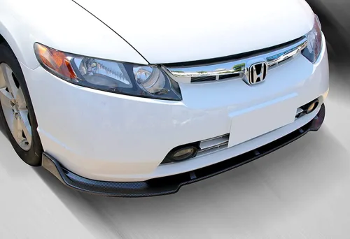 Vista 5 de Borde de parachoques delantero compatible con Honda Civic 2006-2008 de 4 puertas/sedán, alerón de parachoques delantero, kit de cuerpo de barbilla