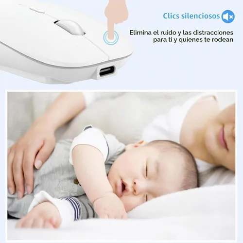 Vista 2 de SUNGI Ratón recargable inalámbrico Bluetooth para MacBook iPad portátil