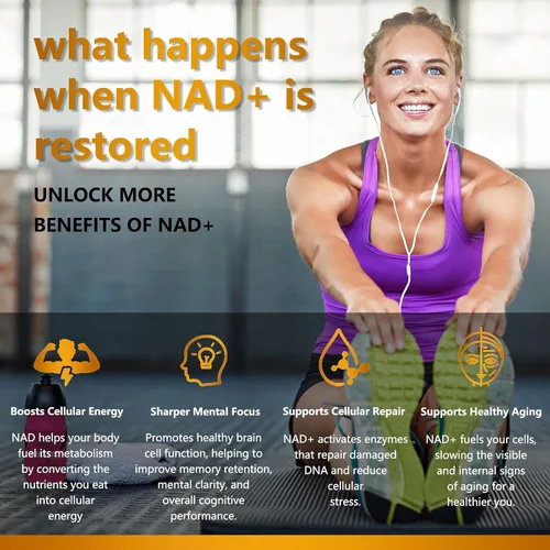Vista 3 de Suplemento NAD 1500mg - NAD+ Liposomal Nicotinamida Ribósido con Resveratrol, NAD Plus Potenciador - Apoyo para la Salud Celular, Resistencia