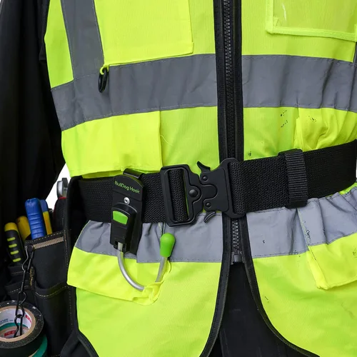 Vista 4 de KUNN Cinturón de herramientas de trabajo de 2 pulgadas para hombres con hebilla de liberación rápida, cinturón de electricista ajustable resistente