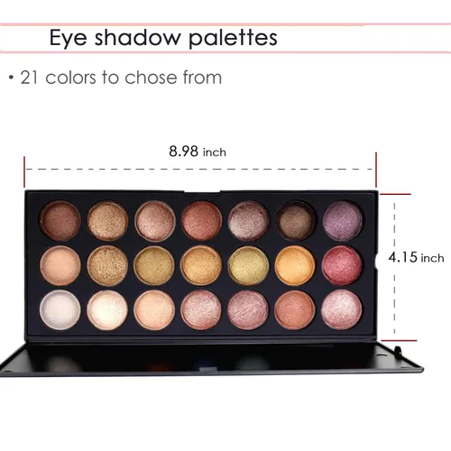 Vista 3 de Paleta de sombra de ojos, paleta de sombra de ojos pigmentada Everfavor - Paletas profesionales de 21 colores brillantes neutros ahumados cosméticos