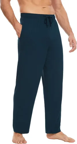Vista 15 de GYS - Pantalones para dormir de bambú para hombre Negro
