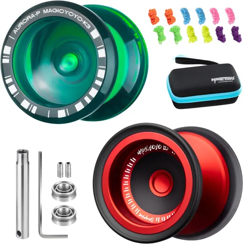 Vista 12 de MAGICYOYO Yoyo Sensible para Niños de 8 a 12 años, Paquete de 2 Yoyos, Truco Profesional de Girar con Dedo para Avanzados, Yoyo de Metal de Doble
