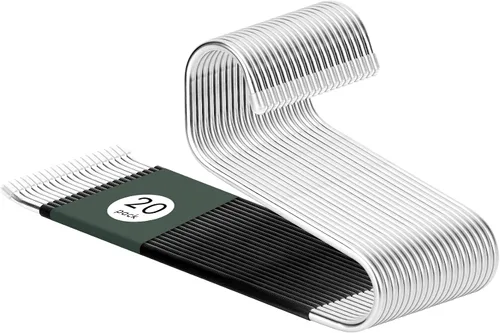 Vista 9 de DOIOWN - Perchas de extremo abierto para jeans - 10 perchas de jeans de acero inoxidable de 8 mm de grosor, perchas versátiles antideslizantes
