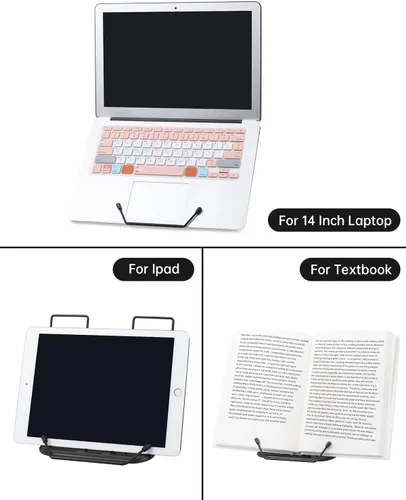 Vista 2 de Honagu Soporte para libros de lectura, soporte ajustable para libros, soporte para documentos, soporte resistente para recetas, libros de texto