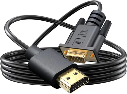Vista 9 de Adaptador de cable HDMI a VGA, chapado en oro de 6 pies HDMI a VGA macho a macho para computadora, computadora de escritorio, laptop, PC, monitor