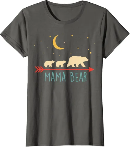 Vista 7 de Camiseta de mamá oso con 2 cachorros de dos veces Blessed Mama Bear, Negro, S