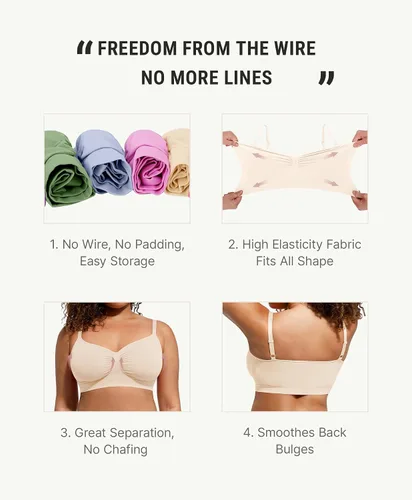 Vista 2 de FeelinGirl Bralettes para mujer con soporte, sujetadores cómodos sin aros, sin costuras, para uso diario
