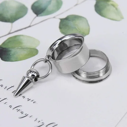 Vista 4 de ZS Vintage Moon Dangle Ear Tunnels Plug Stainless Steel Screw Ear Gauge Feather Chain Ear Expander Flesh Tunnels Piercing