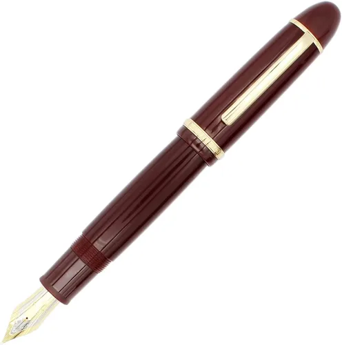 Vista 8 de Gullor Pluma estilográfica de punta fina X159, bolígrafo acrílico de gran tamaño con borde dorado, caja de regalo, color negro