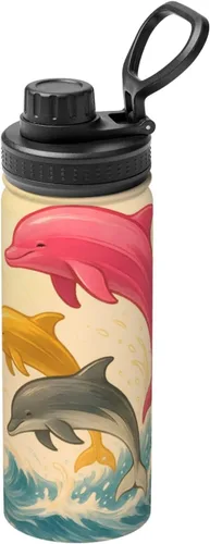 Vista 13 de Hervidor de agua aislado de acero inoxidable con conejo y pollo Botella de agua divertida con estampado Ideal para deportes y viajes