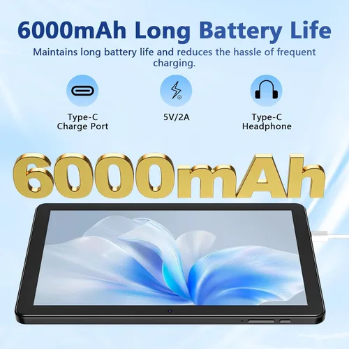 Vista 6 de Tablet de 10 Pulgadas, 2025 Android 15 Tablets, 18GB+128GB, Expansión de 1TB, Tablet Octa-Core Compatible con Widevine L1 con WiFi 6, Batería