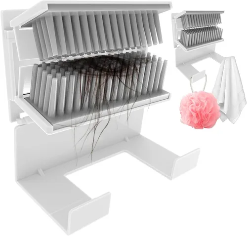 Vista 7 de Atrapapelos, Colector de Cabello Reutilizable para Pared de Ducha, Trampa de Cabello para Protector de Drenaje, Atrapapelos de Silicona para Baño