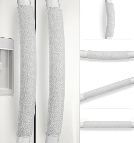 Vista 22 de Fundas para manija de puerta de refrigerador, 5 PCS, fundas ajustables para manijas de electrodomésticos, mantén tu cocina limpia, protector