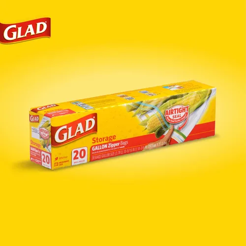 Vista 2 de Glad Bolsas de almacenamiento de alimentos con cremallera para congelador - Galón - 20