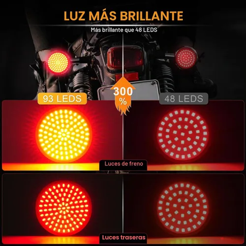 Vista 3 de LivTee Panel de luces LED de freno de parada intermitentes extremadamente brillantes con base 1157, compatible con Harley Dyna Street Glide Road