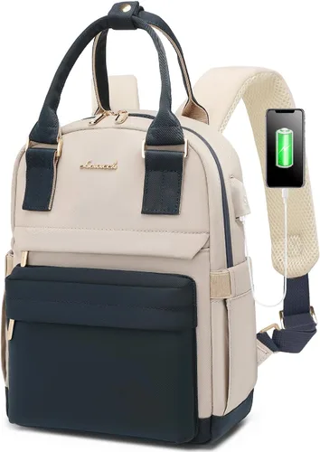 Vista 9 de LOVEVOOK Mini mochila para mujeres y niñas, elegante mochila impermeable con puerto USB, bonita mochila para la escuela, viajes, fiestas, Negro