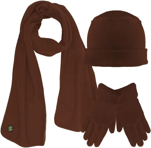 Vista 14 de Juego de 3 piezas con gorro, bufanda y guantes de polar que combinan Beige