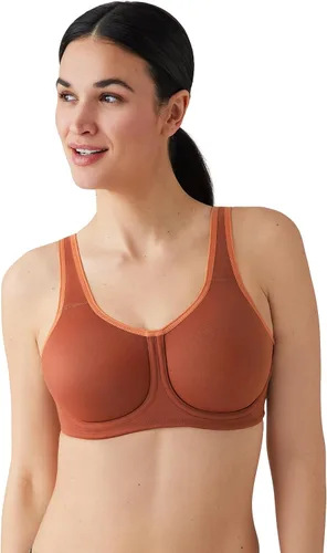 Vista 9 de Wacoal Sujetador deportivo Simone Sport sin forro de cobertura completa con aros para mujer, 855170 Arena