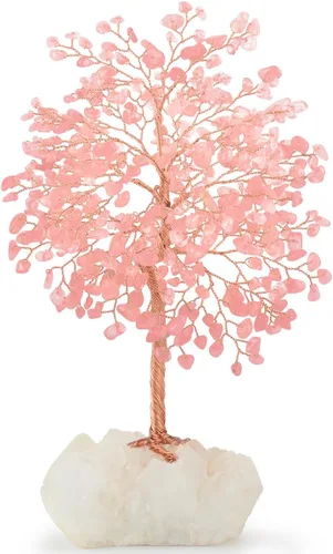Vista 10 de Piedra preciosa natural (406 piedras), árbol de la vida de cristal de amatista, equilibrio de chakras, energía positiva Fengshui, decoración bonsái