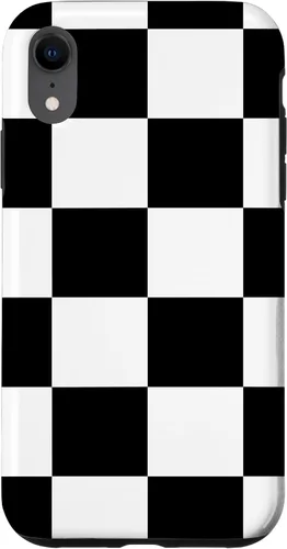 Vista 25 de Black and White Classic Checkered Big Checkerboard Pattern Case for iPhone 16